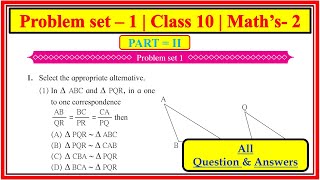 Problem set 1 class 10 maths part 2  Chapter 1 Similarity  Maharashtra state board [upl. by Armin]