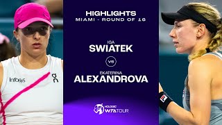 Iga Swiatek vs Ekaterina Alexandrova  2024 Miami Round of 16  WTA Match Highlights [upl. by Rhiana]