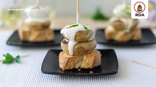 PINTXO de CHAMPIÑONES y ALIOLI  RECETA de PINTXOS VASCOS [upl. by Htenay306]