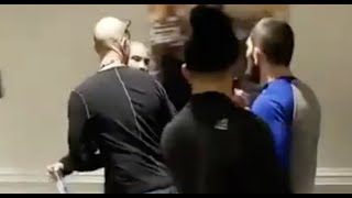 Artem Lobov vs Khabib Nurmagomedov altercation at hotel UFC 223 [upl. by Aldwon135]