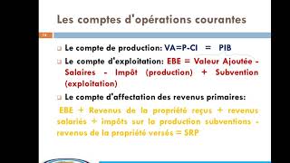 Comptabilité nationale les comptes macroéconomiques des opérations courantes [upl. by Fosque]