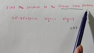 Solution of Initial Value Problem IVPboundary value problemdifferential equation [upl. by Stephannie]