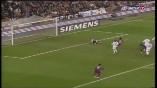 Ronaldinho goal standing ovation Real Madrid 0 3 Barcelona El Clasico 2005 [upl. by Cristi]