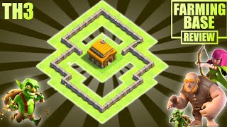 New BEST Town Hall 3 TH3 Base with Town Hall inside the wall  Clash of Clans [upl. by Geer]