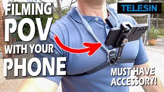 Telesin Flexible POV Phone Neck Mount  Must have phone filming accessory [upl. by Lamson]