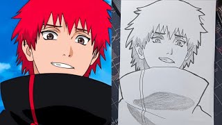 CARA MENGGAMBAR ANIME SASORI AKATSUKI PEMULA  NARUTO SHIPPUDEN how to draw sasori [upl. by Ellekram]