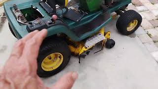 John Deere STX38 yellow deck transmission removal part 3 [upl. by Andel]