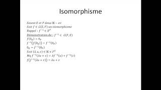 Espaces vectoriels partie 20  Isomorphisme [upl. by Noiramaj]