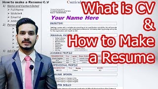 What is CV and how to write a Successful Resume or CV  Job Interview Tips UrduHindi [upl. by Ivor]