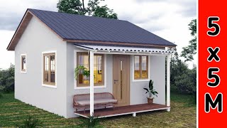 🏡Small House Design 5 x 5 Meters  25 sqm 😍 [upl. by Lark]