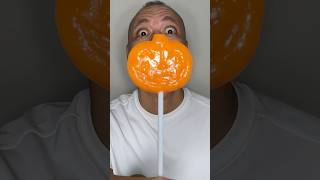 👂 ASMR HALLOWEEN PUMPKIN LOLLIPOP CANDY AND EATING SOUNDS 👂asmr shorts [upl. by Annaya917]