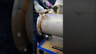 Tubo dn 300 inox saldatura a TIG tubo flangia welding shortvideo [upl. by Monti]