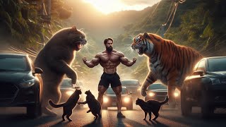 Bodybuilder cats Dangerous LifeCat fighting Life cartoon catlover aicat procatlover catlover [upl. by Notsnhoj680]