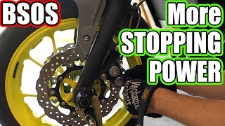 FZ07 Brake Upgrade MT07 XSR700 BSOS [upl. by Nnayelsel]