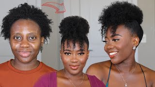 The Easy Hairstyle On Short 4C Natural Hair For Summer  Curly Bangs [upl. by Enniotna805]