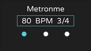 Metronome  80 BPM  34 Time with Accent [upl. by Asiela]