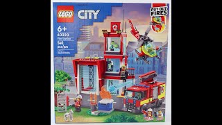 LEGO 60320 City Fire Station speed build [upl. by Sinnej]