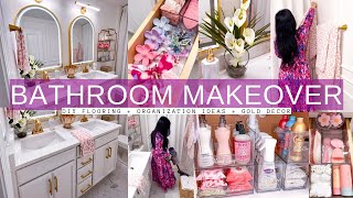 DIY BATHROOM MAKEOVER  Bathroom Decorating Ideas  Satisfying Organization  Gold Decor [upl. by Miru12]