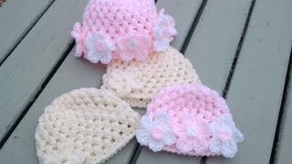 crochet puff stitch baby cap video response  Haylees Hats [upl. by Parhe]