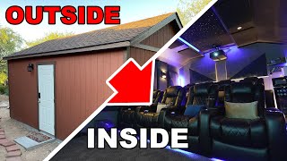 I Turned a Boring Shed into an EPIC Home Theater Setup [upl. by Sulakcin]