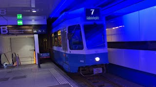 FROM UNDERGROUND TO OVERGROUND with the awesome VBZ Tram2000 Ride from Waldgarten to Röslistrasse [upl. by Asylla]