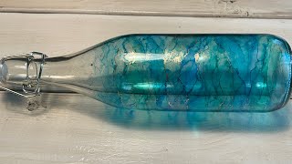 117 Alcohol Ink Art on Glass Bottle  with some whiny venting 🙃 [upl. by Adabel572]