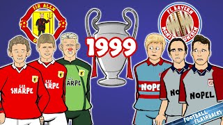 🏆1999 Champions League Final The Cartoon🏆 Manchester United vs Bayern Munich Goals Highlights [upl. by Aicad]