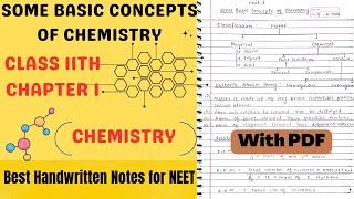 Some Basic Concepts Of Chemistry  Chapter 1 Chemistry  Handwritten Notes NEET Class 11 202425 [upl. by Ytsrik]