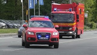 GROßBRAND zerstört BAUMARKT Einsatzfahrten Feuerwehren Kreis Recklinghausen in OerErkenschwick [upl. by Annauqal137]