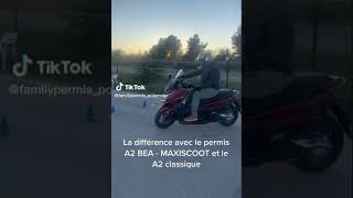 PERMIS MOTO  Différence lors de lépreuve du permis A2 Maxi scoot [upl. by Lehcin668]