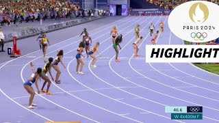 Athletics Womens 4x400m Relay Final Full Highlights 2024 Levrone won gold medal  Peris Olympic [upl. by Vinnie511]