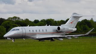 VistaJet Bombardier Challenger 350 9HVCC departing from Cambridge [upl. by Mayce]