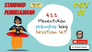 PART 5 Matematik Tingkatan 4 BAB 4 KSSM Operasi Set  Pelengkap bagi kesatuan set [upl. by Yderf589]