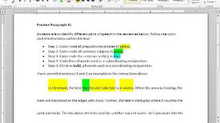 Practice Paragraph 1 Parts of Speech [upl. by Demahum]