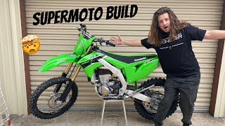 NEW SUPERMOTO BUILD KX450 [upl. by Cosenza]