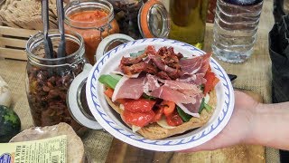 Italian quotFrisellequot From Apulia with Caciocavallo Cheese and Parma Ham London Street Food [upl. by Annodam218]