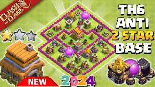 New Town hall 6Th6 Base  Town hall 6Th6 FarmingTrophyPushing  New Coc Th6 Base Link 2024 [upl. by Reamonn]