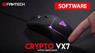 FANTECH CRYPTO VX7 Macro Gaming Mouse Software First Look and Interface [upl. by Bindman]