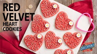 How to Make Red Velvet HeartShaped Cookies [upl. by Jansson330]