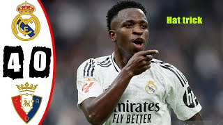 Real Madrid vs Osasuna 40 Resumen y Goles 2024 🔥 Vinicius Hattrick [upl. by Mccafferty]