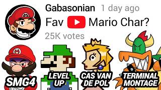 Funny YouTube Mario Characters Poll Compilation  Gabasonian [upl. by Hsirt971]