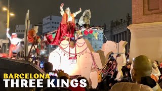 Cabalgata de Reyes Magos 2024 Barcelona  Three Kings Parade in Spain Raining [upl. by Eslud]