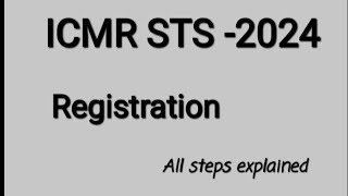 Registration for ICMRSTS24 all steps explained with portal register for STS24 before 3062024 [upl. by Brice931]