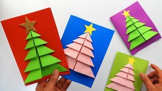 Arbol de Navidad Tarjeta DIY Regalos para Navidad  Tarjetas Navideñas faciles [upl. by Suivatna112]