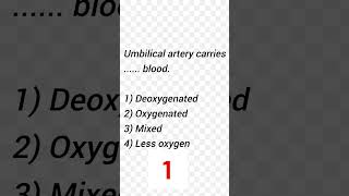 MCQ l umbilical arteries and vein l nursing l lucky medical education [upl. by Meensat]