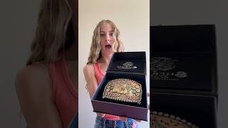 unboxing my custom belt buckle from sheridan buckle co 📦🤠 beltbuckle westernstyle unboxing [upl. by Neeruam]