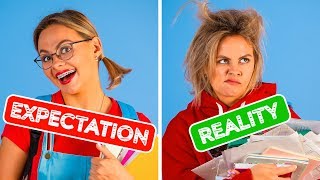 BACK TO SCHOOL EXPECTATION VS REALITY  Funny Situations by 123 GO [upl. by Ynos454]