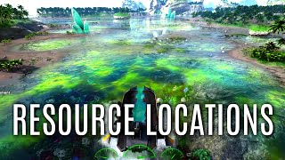 MAIN RESOURCE LOCATIONS for PVP  Crystal Isles  ARK Survival [upl. by Eiuqram]