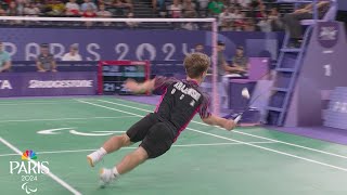 Unbelievable match point ends Miles Krajewskis underdog run at Paris Paralympics  NBC Sports [upl. by Noleta484]