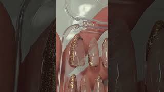 Marble and Gold Shimmery Nails luxurypressonnails nails [upl. by Jakob]